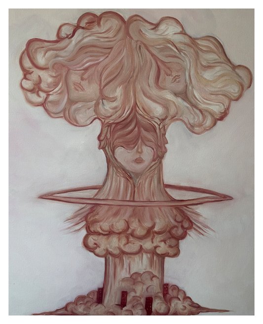 "Feminine Fallout" Satin Art Print A3